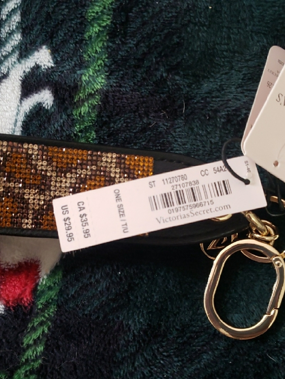 Victoria's Secret Leopard Print Wristlet Key & Card Holder with Gold Hardware - Picture 2 of 3